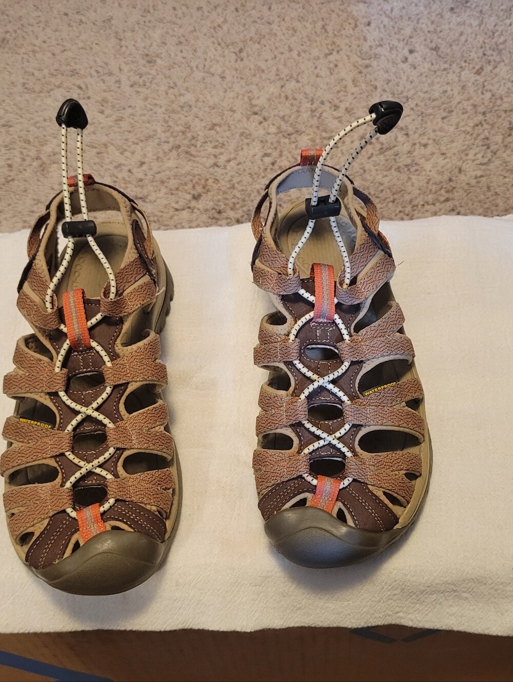 Keen Women's Brown and Orange Trail Sandals